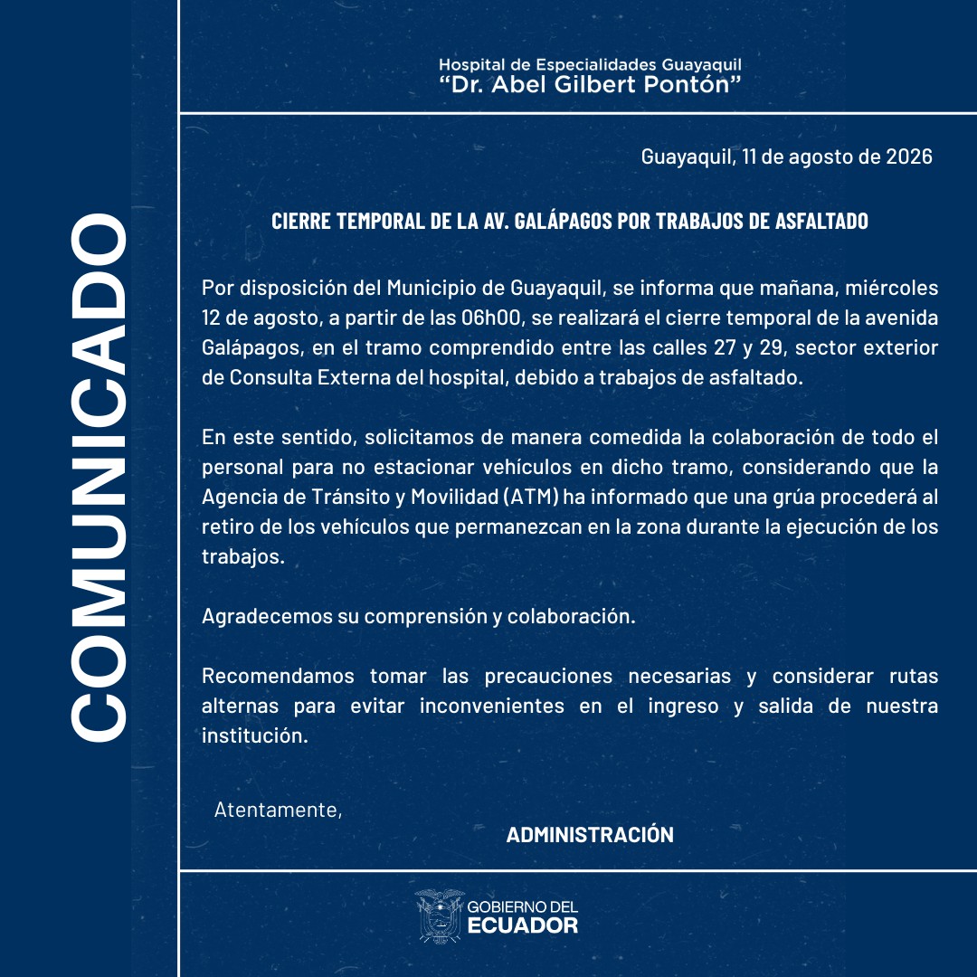 Restricción temporal de circulación por reparación de avenida